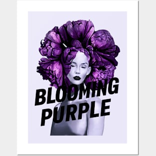 Blooming Purple Flower Head Woman Power Posters and Art